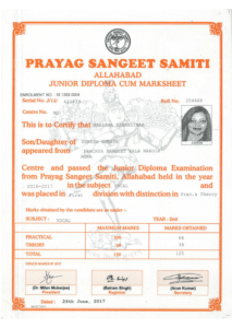prayag sangget samiti certificate 1